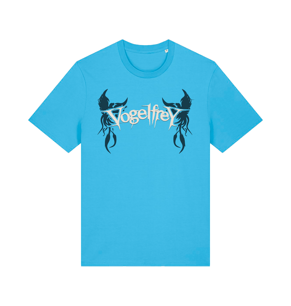 Aqua Blue Printed T-shirt Front